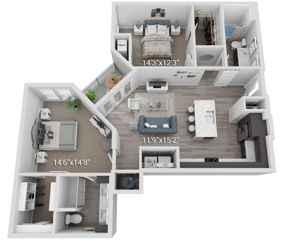 Bolt (B3-2) | 2 Bedroom, 2 Bath